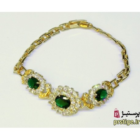 دستبند زنانه روکش طلا طرح سه گل