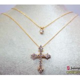 گردنبند صلیب نگین دار دو زنجیره